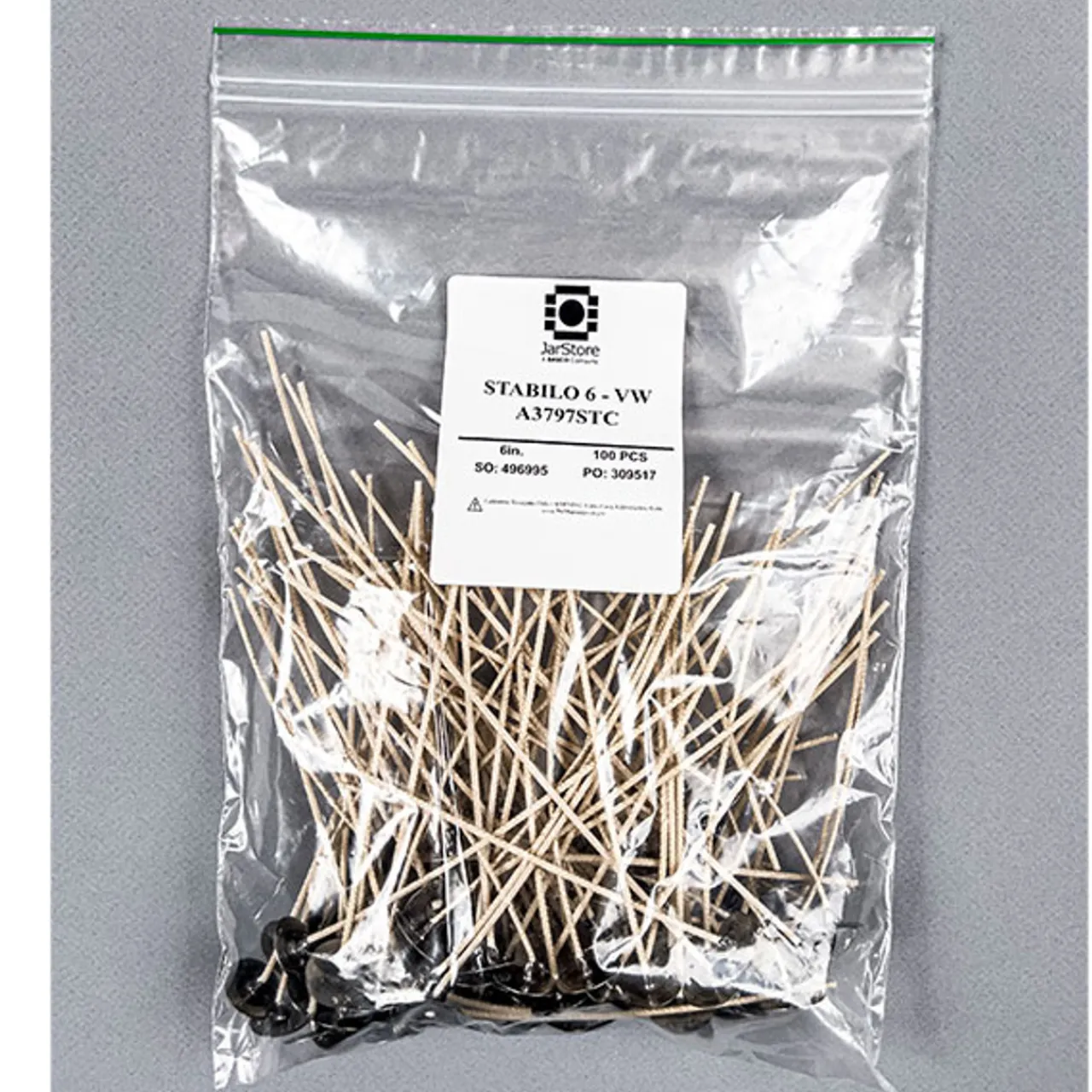 New Jar Store CD-6 6" Pre-tabbed Wick | 100 Pack