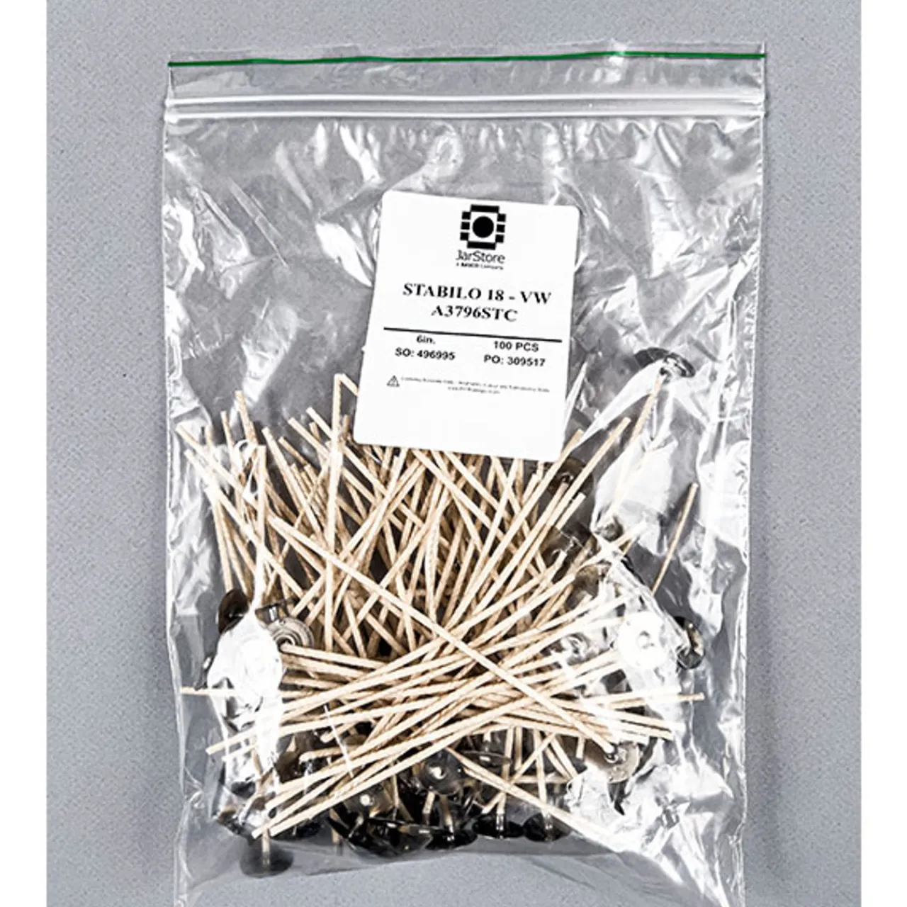 Store Jar Store CD-18 6" Pre-tabbed Wick | 100 Pack