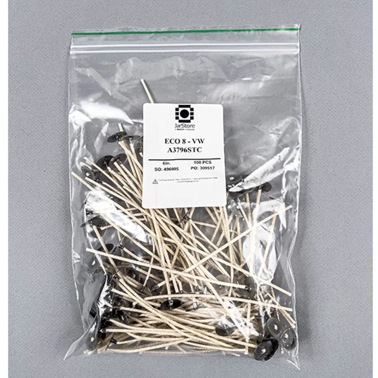 Outlet Jar Store ECO-8 6" Pre-tabbed Wick | 100 Pack