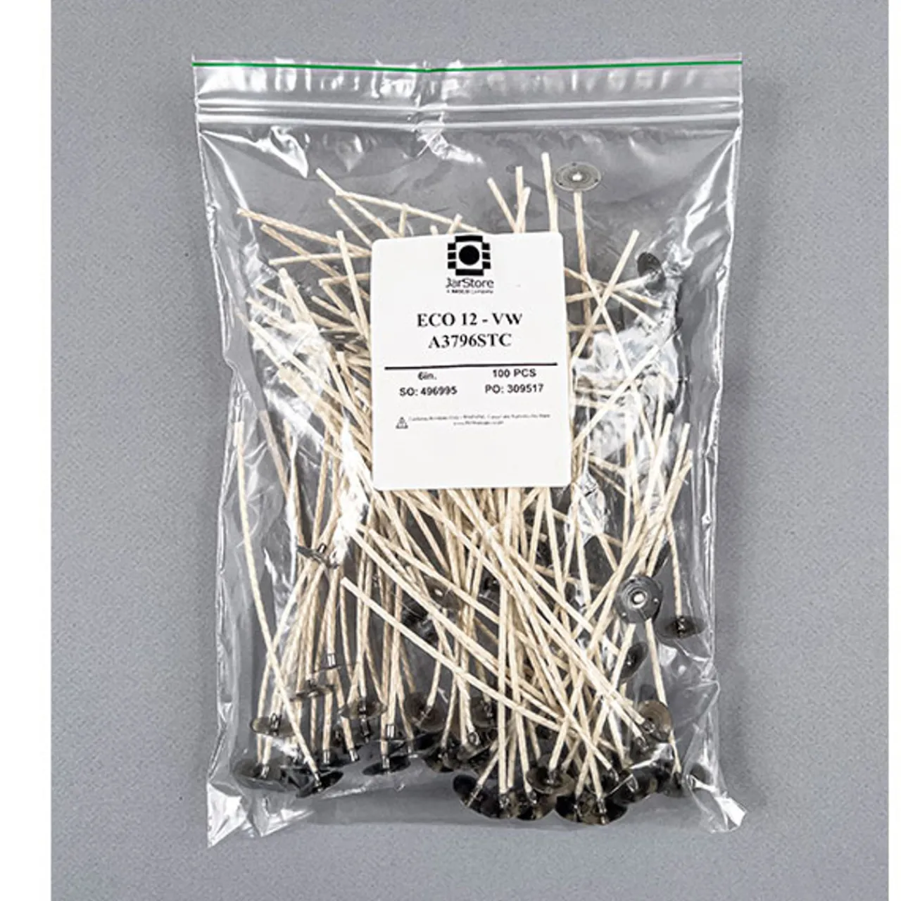 Clearance Jar Store ECO-12 6" Pre-tabbed Wick | 100 Pack