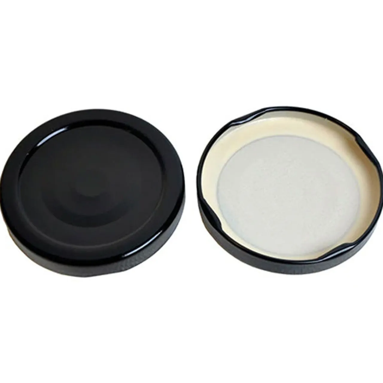 Hot Jar Store 82mm Black Metal Lid with Button | 12 Pack