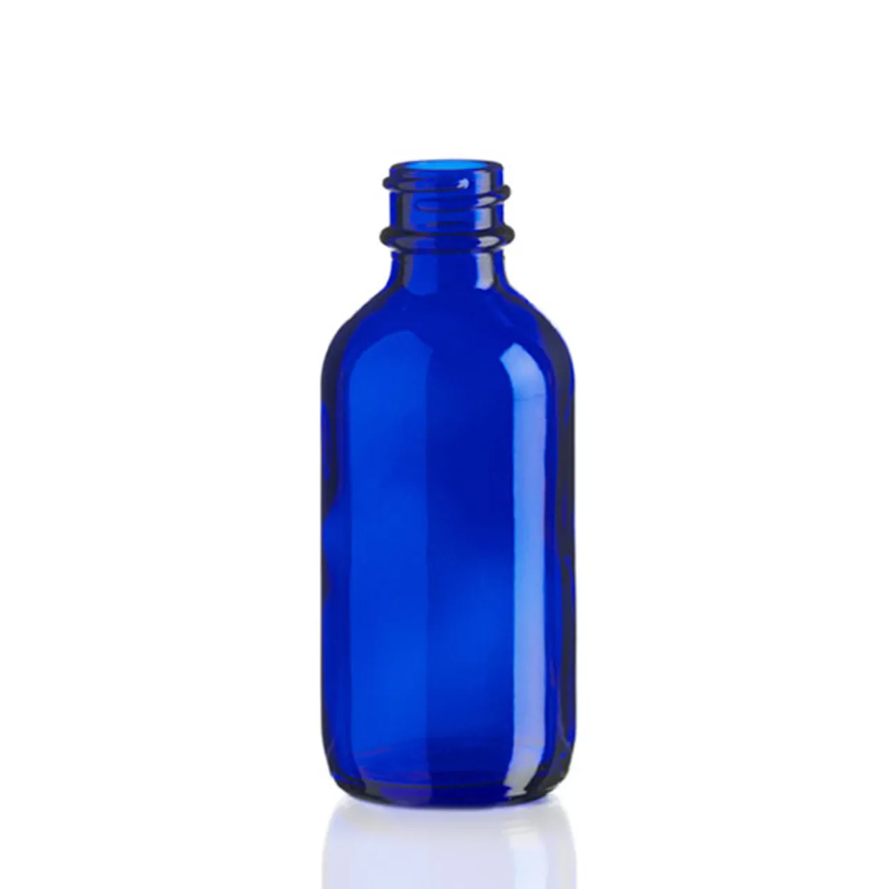 Sale Jar Store 2 oz Cobalt Blue Boston Round Bottle 20-400 | 18 Pack