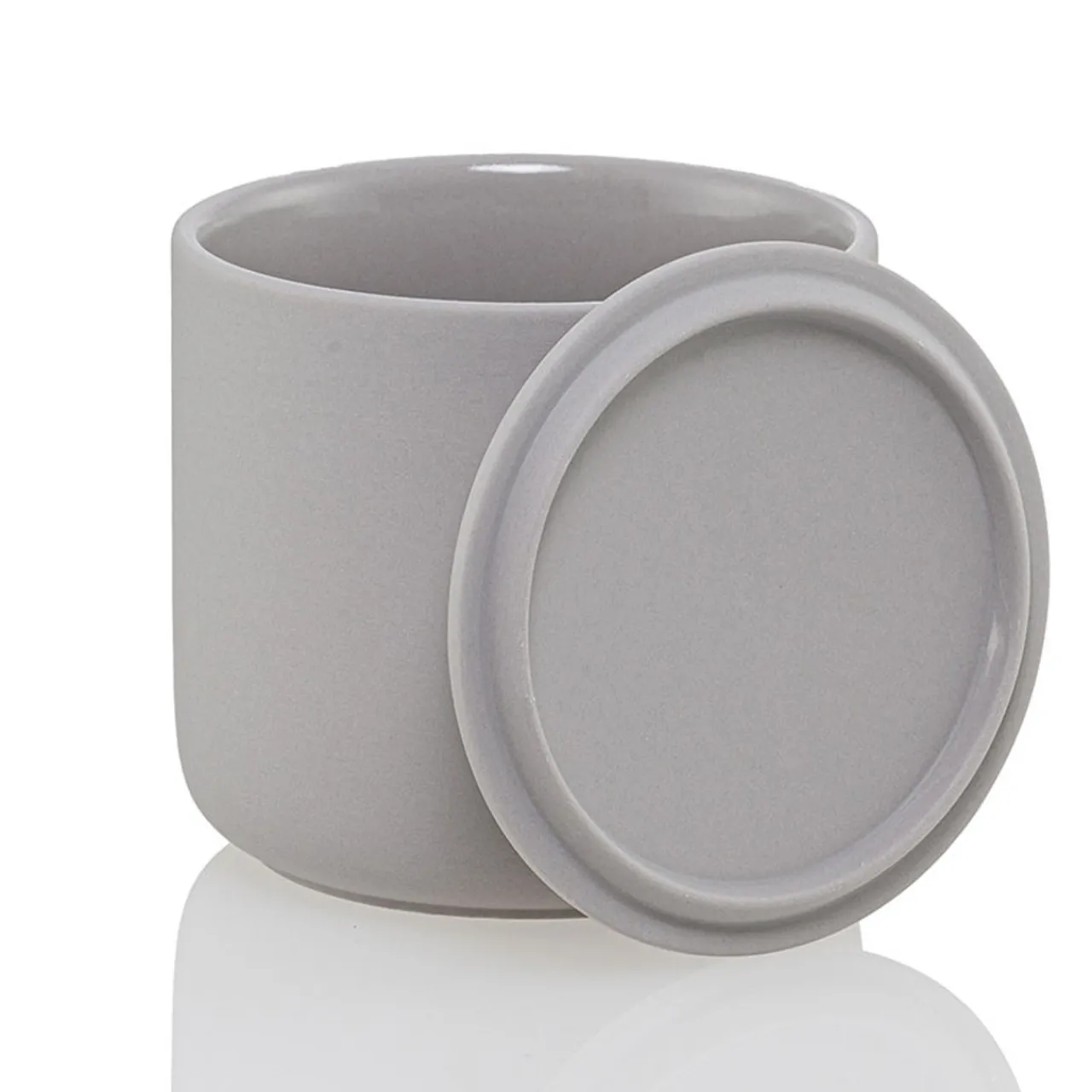 Cheap Jar Store 13.5 oz Gray Ceramic Candle Jar with Lid | 16 Pack