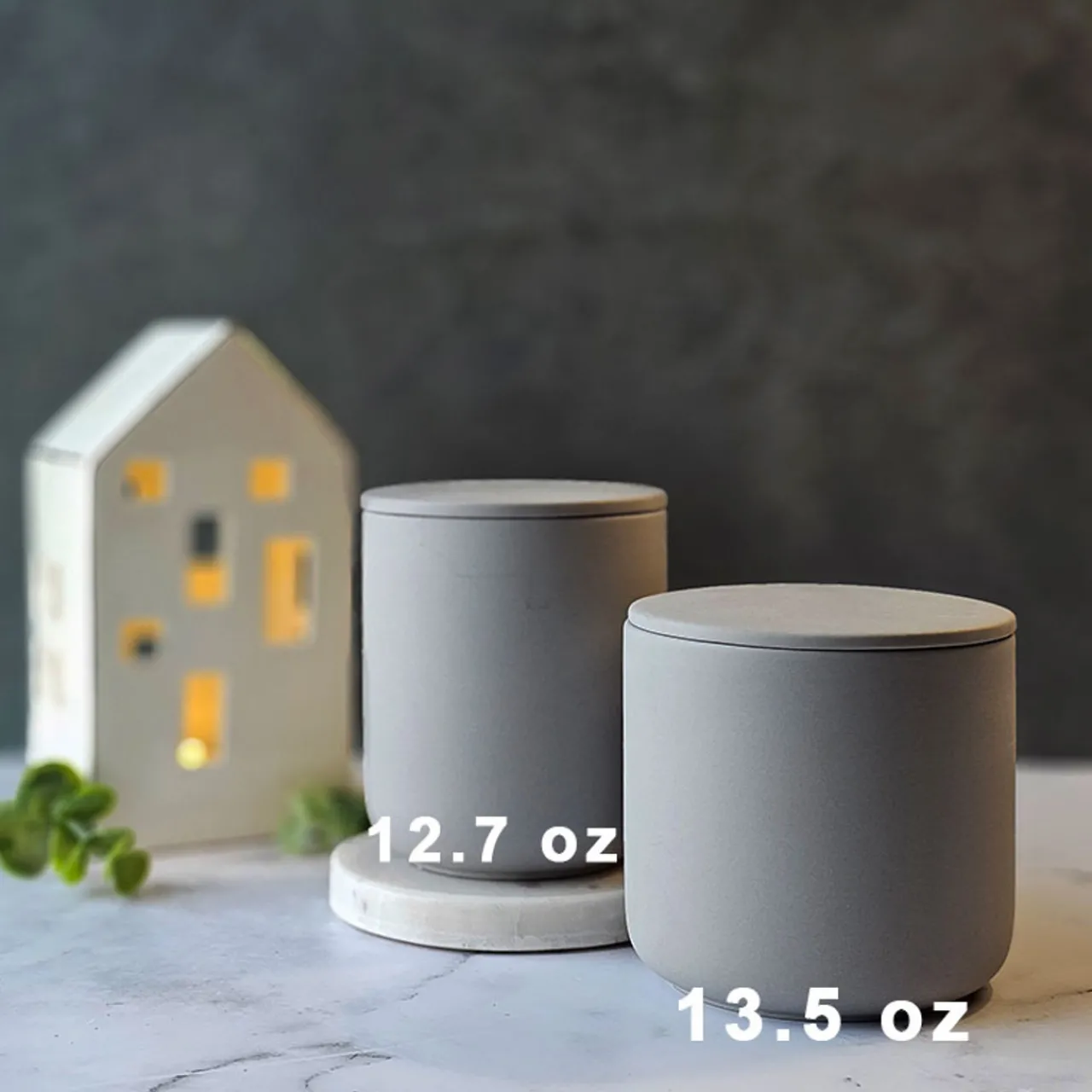 Cheap Jar Store 12.7 oz Gray Ceramic Candle Jar with Lid | 16 Pack