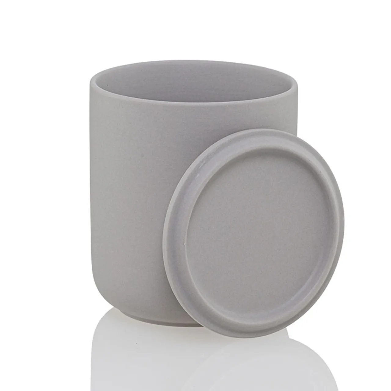 Cheap Jar Store 12.7 oz Gray Ceramic Candle Jar with Lid | 16 Pack