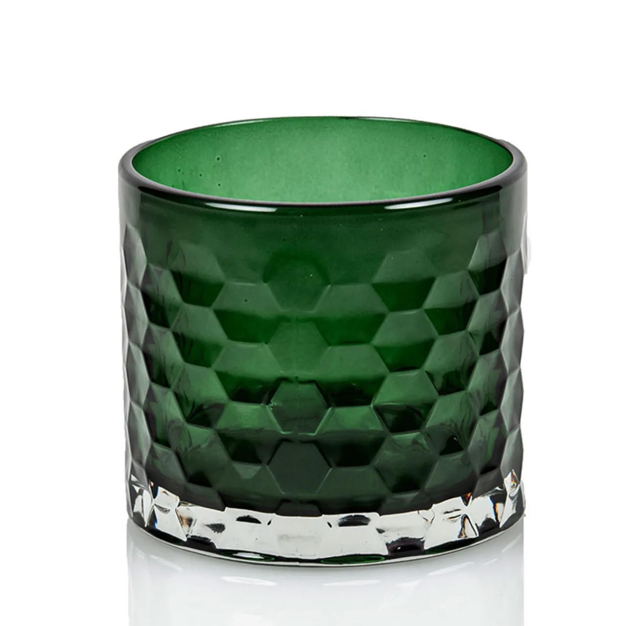 Outlet Jar Store 18 oz Green Libbey 3 Wick Hexagon Pattern Candle Jar | 12 Pack