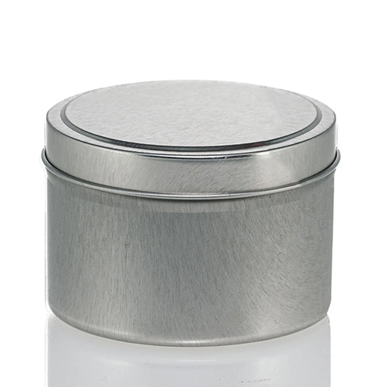 Shop Jar Store 6 oz Silver Candle Tin with Feet | 12 Pack