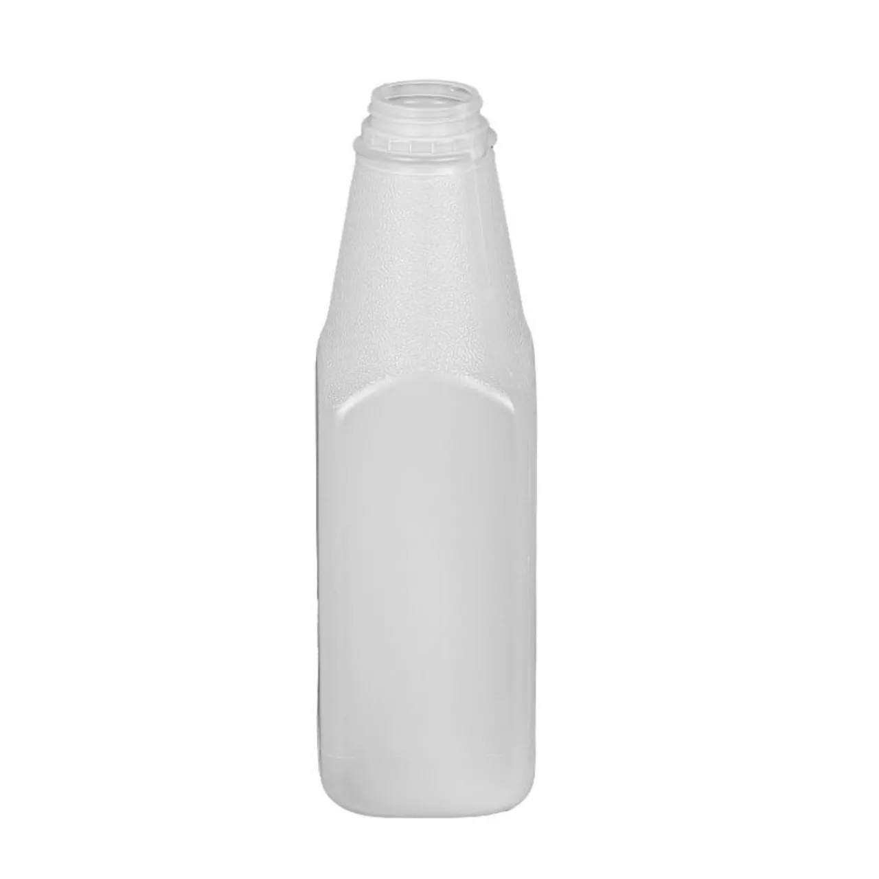 Hot Jar Store 32 oz Natural HDPE Tall Square Tamper Evident Bottle 38-400 | 12 Pack