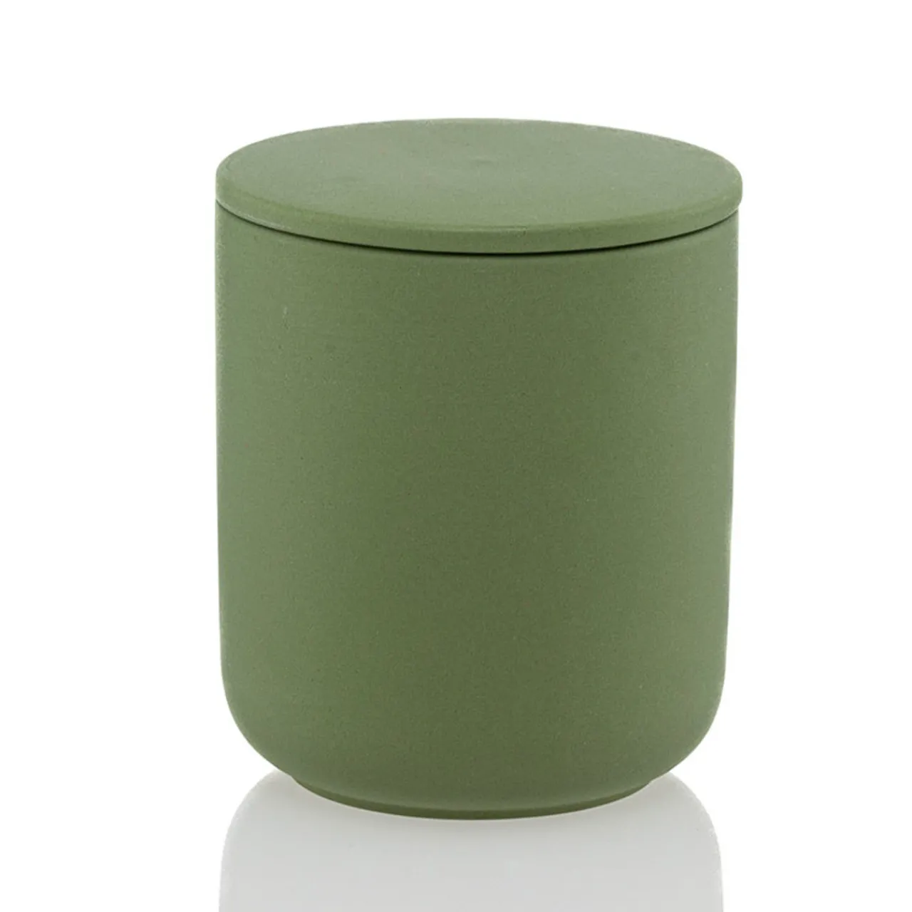 Online Jar Store 12.7 oz Olive Green Ceramic Candle Jar with Lid | 16 Pack