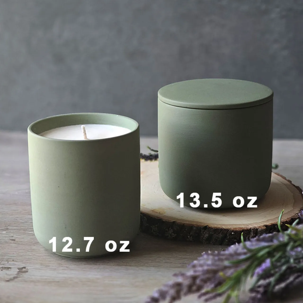 Shop Jar Store 13.5 oz Olive Green Ceramic Candle Jar with Lid | 16 Pack