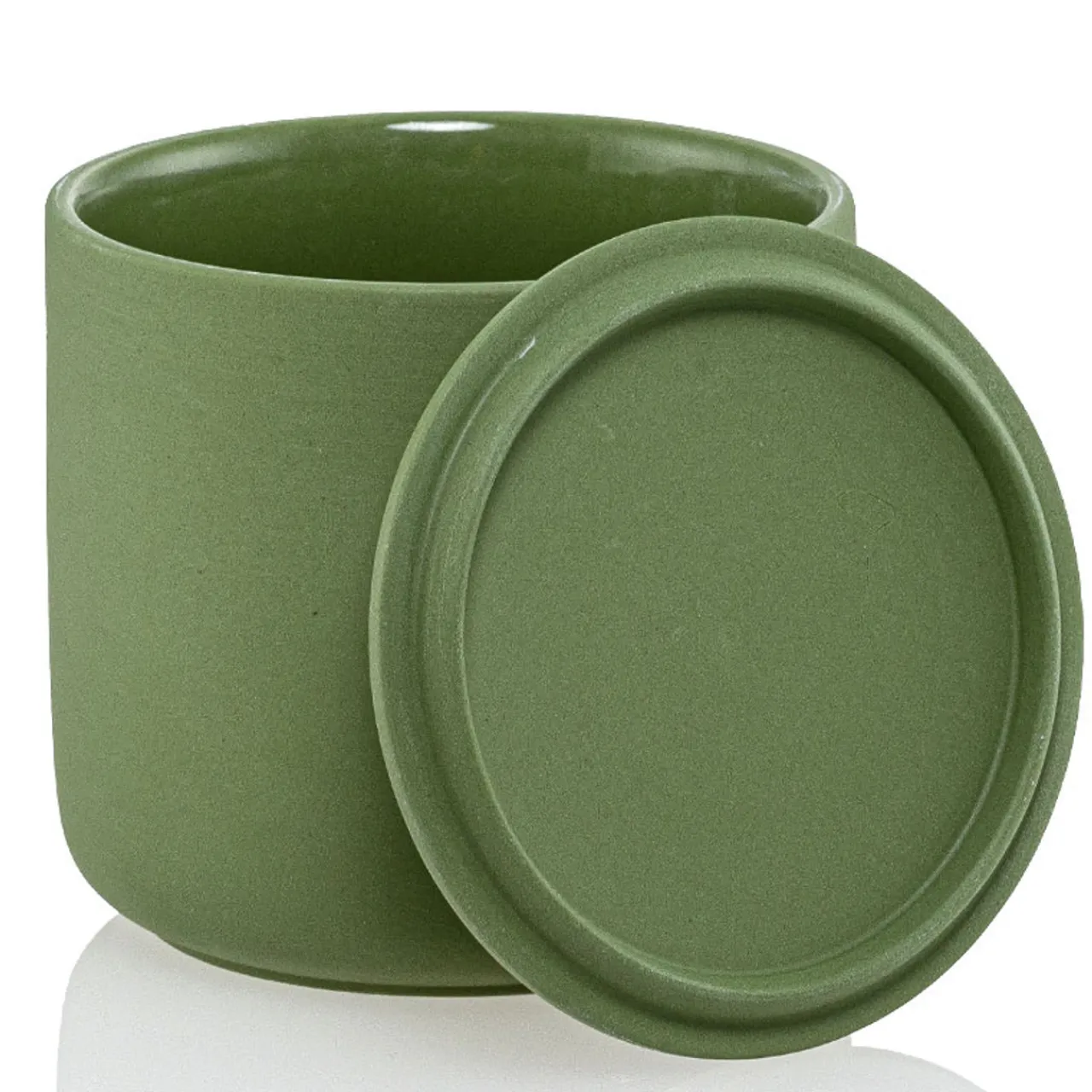 Shop Jar Store 13.5 oz Olive Green Ceramic Candle Jar with Lid | 16 Pack