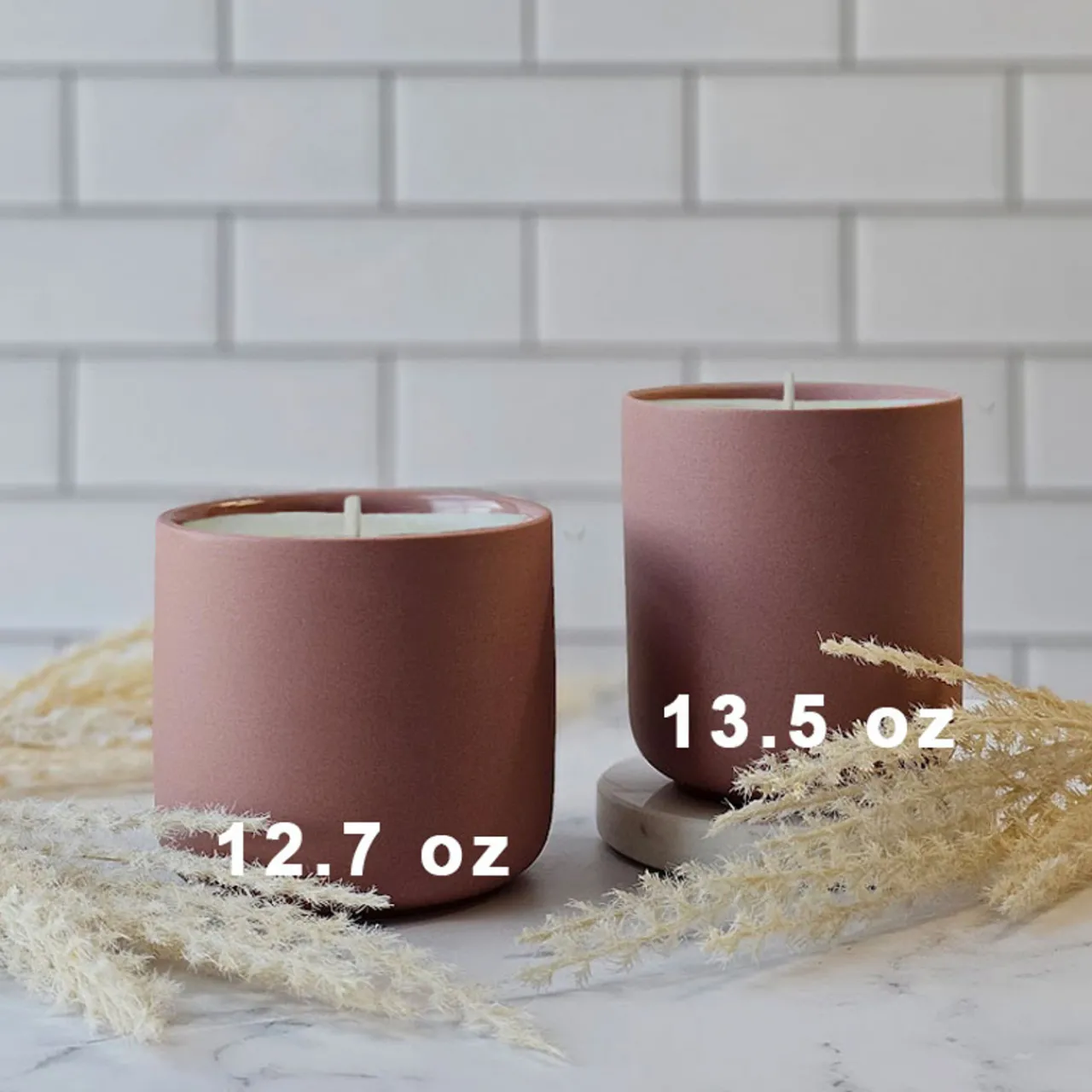 Shop Jar Store 13.5 oz Rose Pink Ceramic Candle Jar with Lid | 16 Pack
