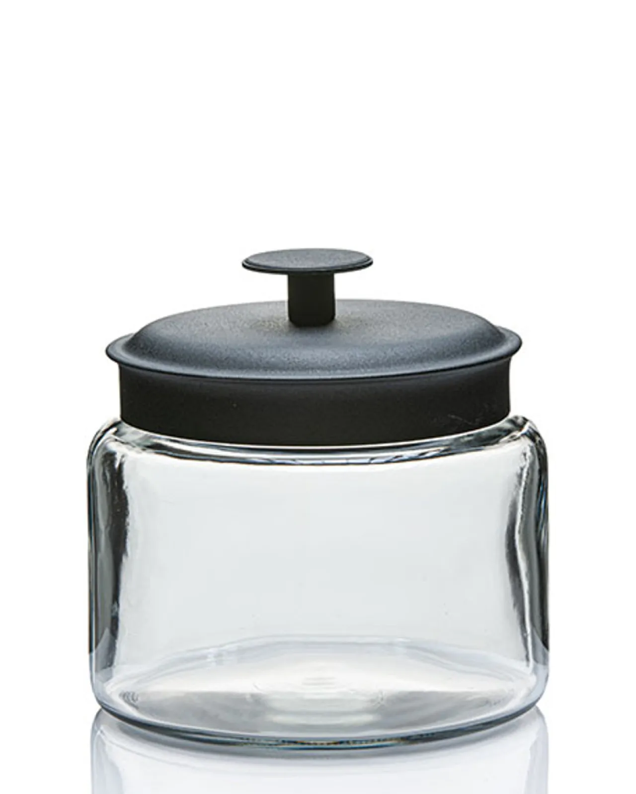 New Jar Store 1 1/2 Quart Anchor Montana Jar with Black Metal Cover | 4 Pack