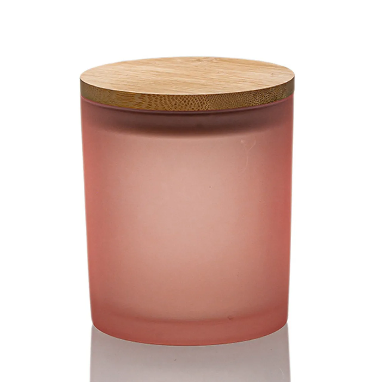 Hot Jar Store Rose Pink Colored Candle Jar - 14.5 oz with Bamboo Lid | 12 Pack