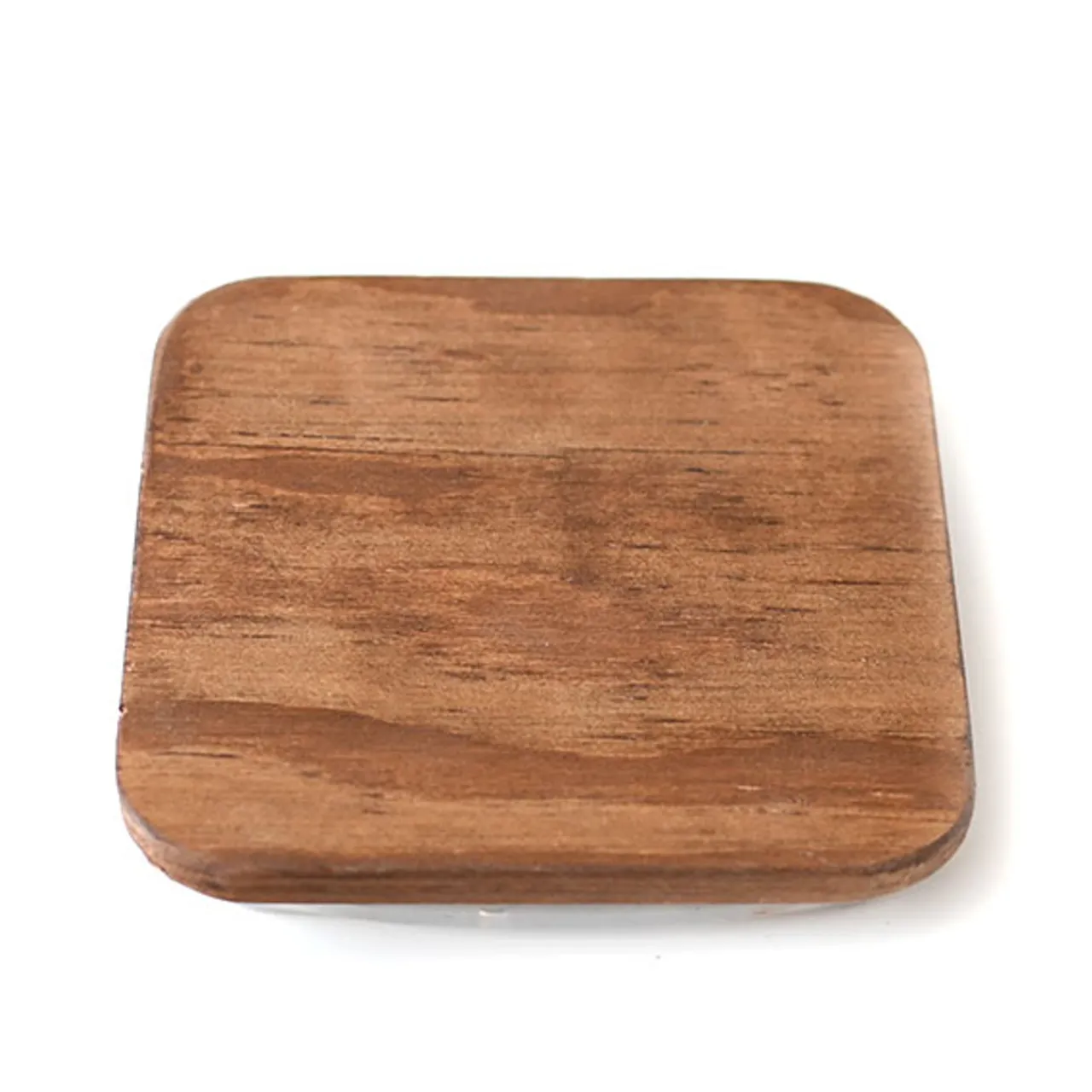 Discount Jar Store Timber Square Stained Wood Candle Lid | 12 Pack